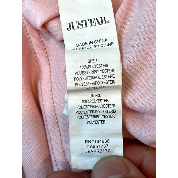 Justfab Women's Floral Cold Shoulder Wrap Romper V Neck Peach Pink Blue Size XL - Picture 7 of 9